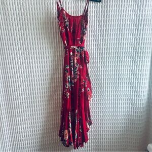 Band of Gypsies Red Floral Maxi Dress